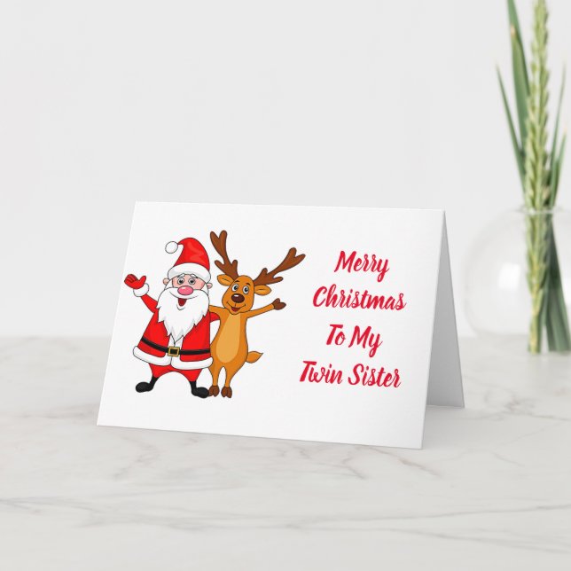 CARTÃO DE FESTIVIDADES TWIN "IRMÃ" NO NATAL COM AMOR (Frente)