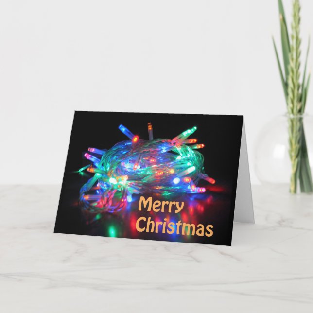 Cartão De Festividades Twinkle Lights Merry Christmas Card (Frente)