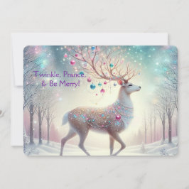 Cartão De Festividades Twinkle, Prance & Be Merry Reindeer Holiday Card