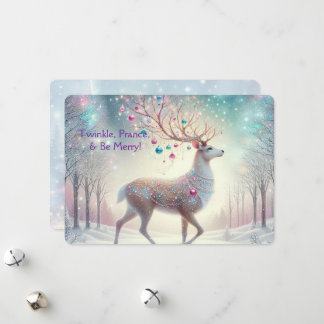 Cartão De Festividades Twinkle, Prance & Be Merry Reindeer Holiday Card