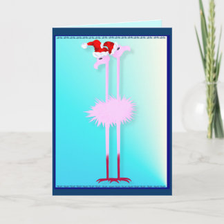 Cartão De Festividades Two Christmas Flamingos Card