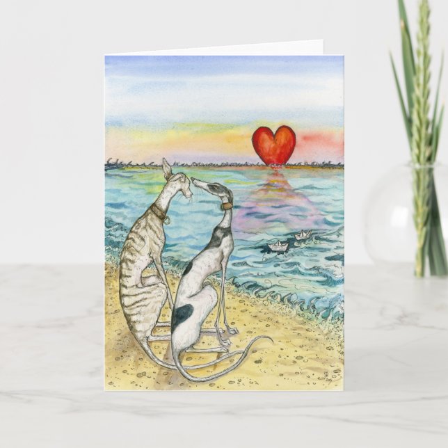 Cartão De Festividades "Two paper boats" (Frente)