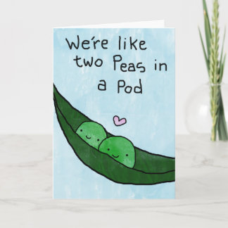 Cartão De Festividades Two Peas In A Pod - Valentines Day Card / Love You