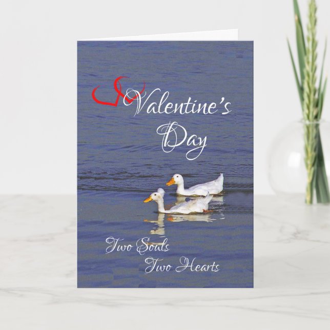 Cartão De Festividades Two souls, Two hearts, one true love (Frente)