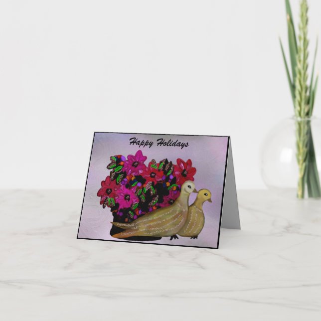 Cartão De Festividades Two Turtle Doves Cards (Frente)