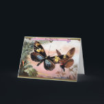 Cartão De Festividades Two Vintage Butterflies Card<br><div class="desc">Vintage butterfly illustration from a victorian era trade card. This card is customizable including the small text at the top "Happy Mother's Day".</div>