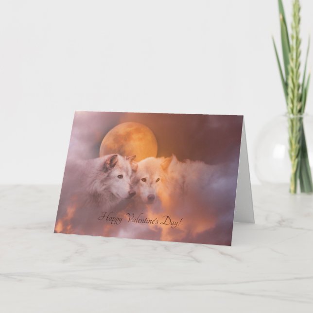 Cartão De Festividades Two Wolves Valentine's Day Soul Mate Card (Frente)
