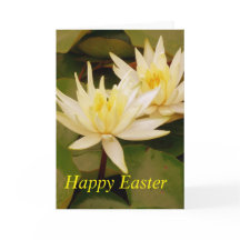 Two Yellow Water Lilies Easter Card