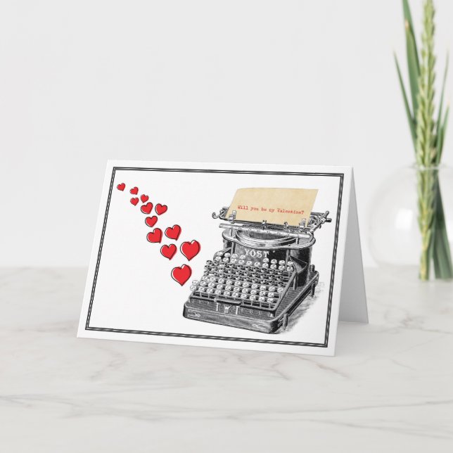 Cartão De Festividades Typewritten Valentine (Frente)
