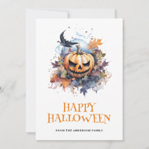 Cartão De Festividades Typografia Pumpkin assustadora Feliz Dia das Bruxa