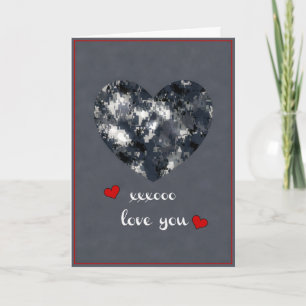 Cartão De Festividades U.S. Military Digital Blue Camo Valentine's Day