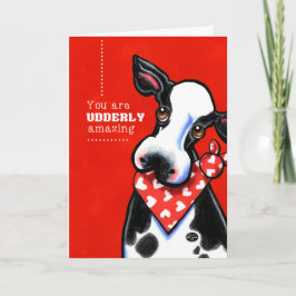 Cartão De Festividades Udderly Amazing Sweetheart Cow Personalized