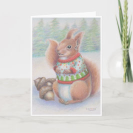 Cartão De Festividades Ugly Christmas Sweater Squirrel Card by idyl-wyld
