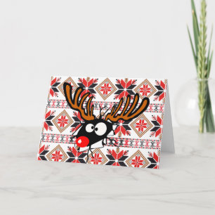 Cartão De Festividades Ugly Chrstmas Sweater Card - Rudolph Reindeer