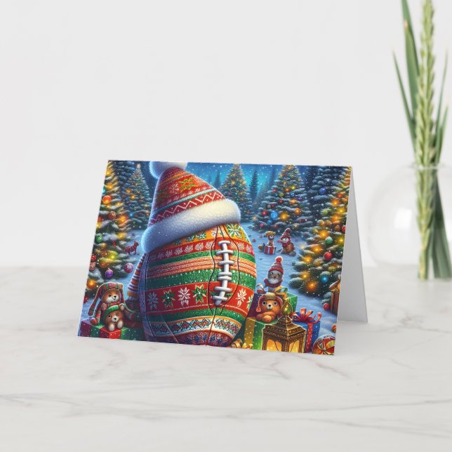 Cartão De Festividades Ugly Sweater Football Christmas (Frente)