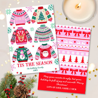 Cartão De Festividades Ugwy Sweater Este É O Natal Da Família Da Estação