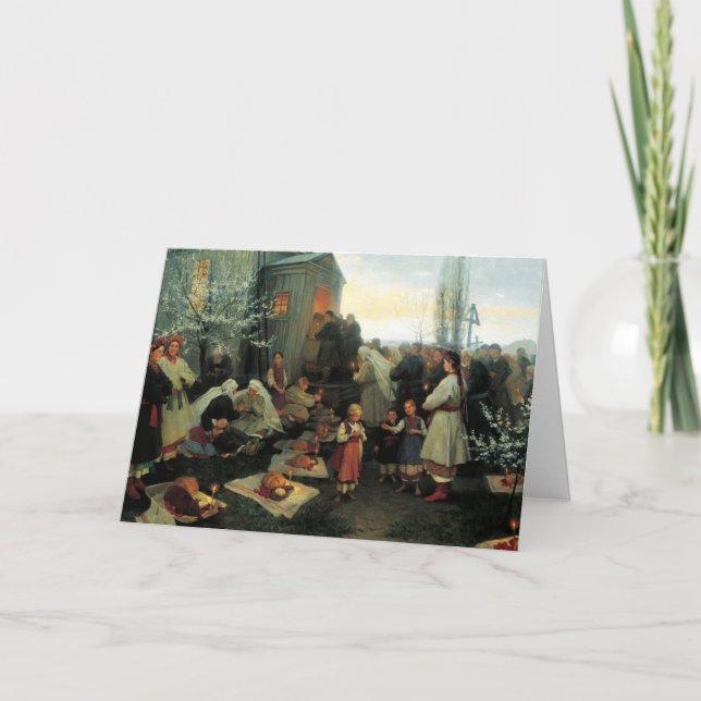 Cartão De Festividades Ukrainian Easter/Velyk Den' Blessing Card (Frente)
