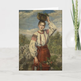 Cartão De Festividades Ukrainian Podovlian Woman Easter Card