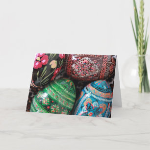 Cartão De Festividades Ukrainian pysanky - easter eggs