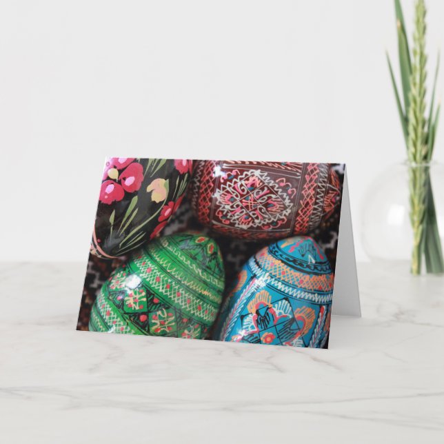 Cartão De Festividades Ukrainian pysanky - easter eggs (Frente)