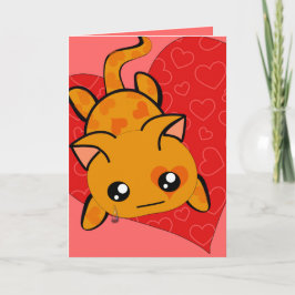 Cartão De Festividades Ultra Cute Kawaii, sinto muito Kitty Cat com lágri