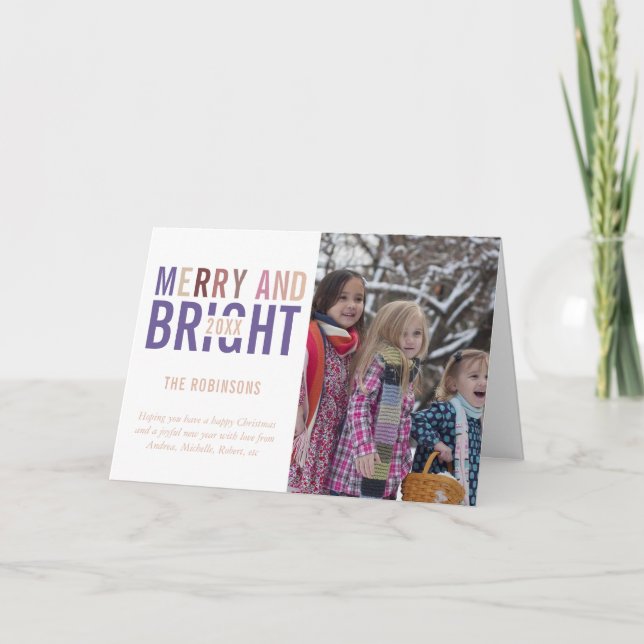 Cartão De Festividades Ultra Violet Palette Christmas Greeting Photo (Frente)