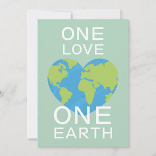 Cartão De Festividades Um Amor Uma Terra, Dia da Terra, Salve Nosso Plane