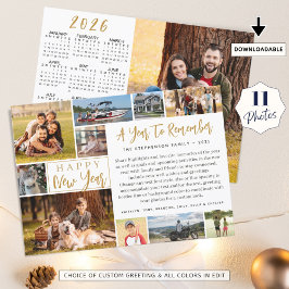 Cartão De Festividades Um Ano Para Lembrar 12 Foto Do Calendário 2026