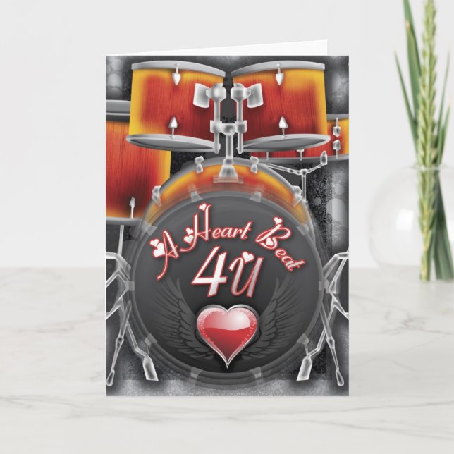 Cartão De Festividades Um batimento cardíaco 4 U (Frente)