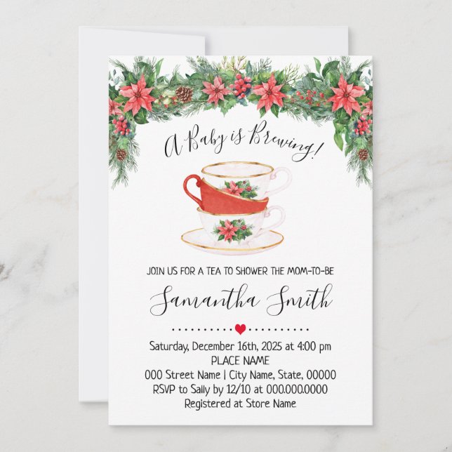 Cartão De Festividades Um Bebê está preparando Chá de fraldas de chá de N (Frente)