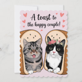 Cartão De Festividades Um Brinde Ao Feliz Casal Gato De Casamento Engraça