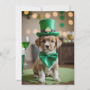Cartão De Festividades Um cachorrinho bonito com Rua.