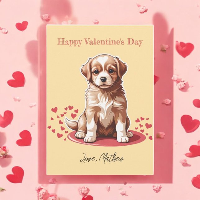 Cartão De Festividades Um cachorrinho fofo (Criador carregado)