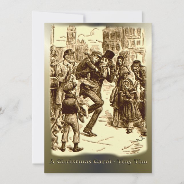 Cartão De Festividades Um Carol de Natal - Pequeno Tim (Frente)