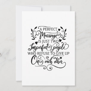 Cartão De Festividades Um casamento perfeito é apenas duas pessoas imper