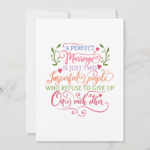 Cartão De Festividades Um casamento perfeito é apenas duas pessoas imper