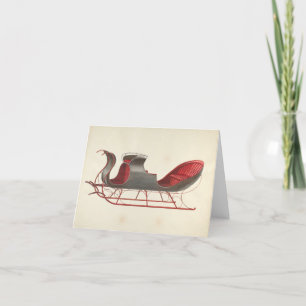 Cartão De Festividades Um Cavalo Aberto - Sleigh - Natal