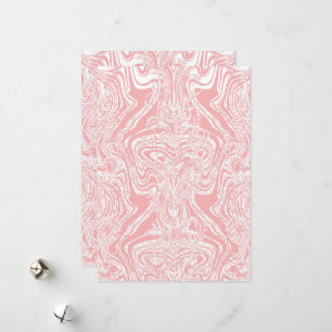 Cartão De Festividades um design abstrato cor-de-rosa e branco num fundo 