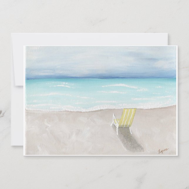 Cartão De Festividades Um dia na praia (Frente)