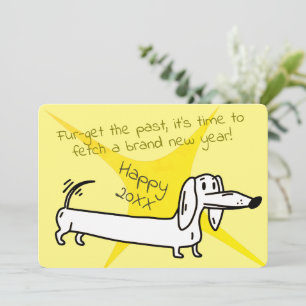 Cartão De Festividades Um doce Dachshund te deseja um Excelente ano novo