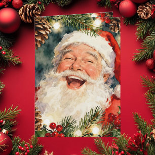 Cartão De Festividades Um Doce Papai Noel à Antiga Natal Vintage