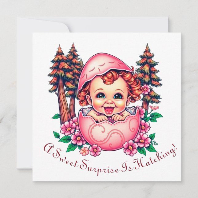 Cartão De Festividades Um Doce Surpresa Está Para Nascer (Frente)