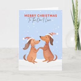 Cartão De Festividades Um Eu Adoro Feliz Natal Dachshances De Salsicha Cã