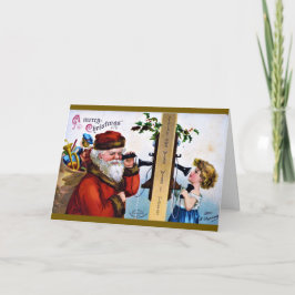 Cartão De Festividades Um Feliz Natal - Papais noeis conversando com cria