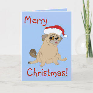Cartão De Festividades Um Feliz Pug Christmas