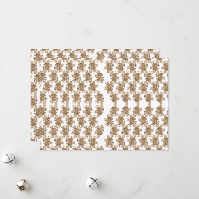 Cartão De Festividades um fundo branco com flores marrons (Frente/Verso In Situ)