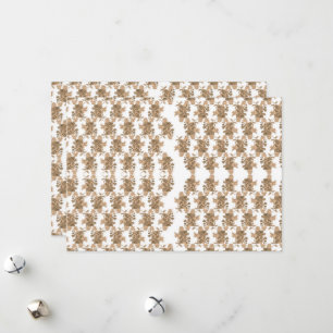 Cartão De Festividades um fundo branco com flores marrons