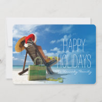 Um homem relaxando na praia em papais noeis