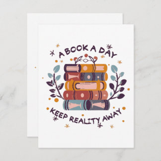 Cartão De Festividades Um livro por dia mantém a realidade longe