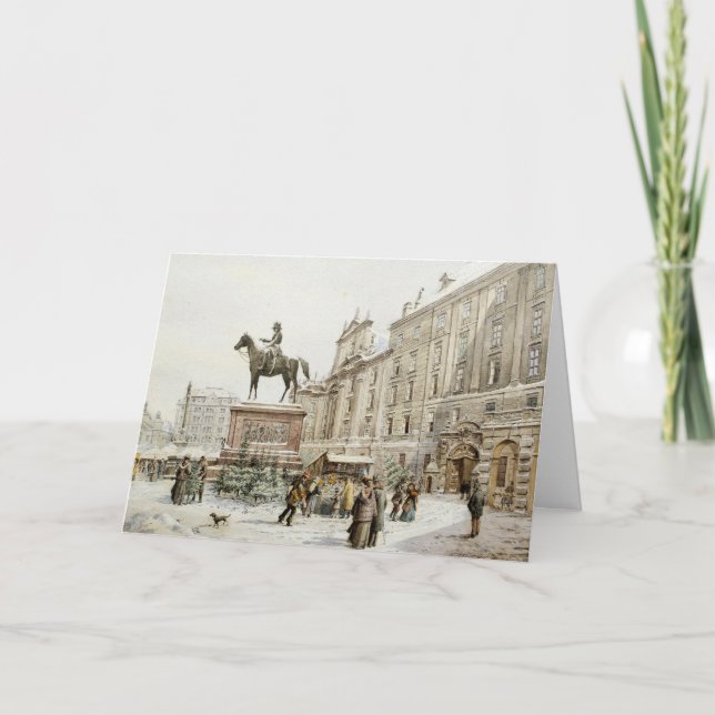 Cartão De Festividades Um mercado de Natal em Am Hof Viena (Frente)